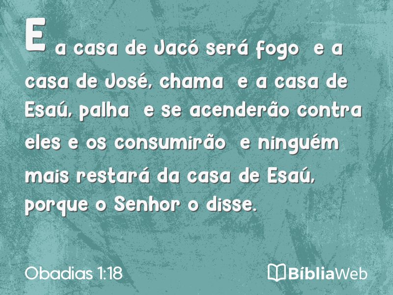 Obadias 1:18 em imagem para compartilhar