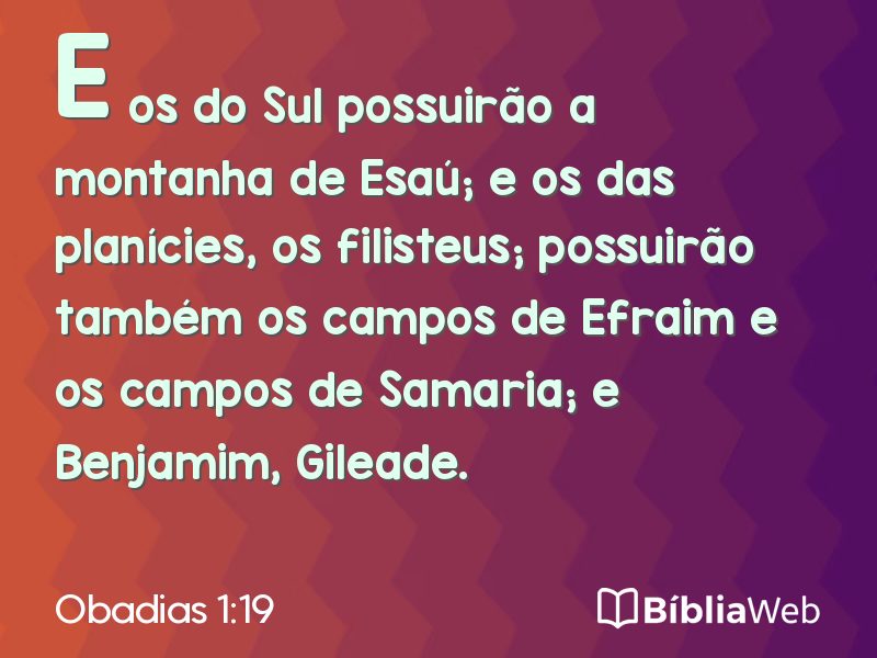 Obadias 1:19 em imagem para compartilhar