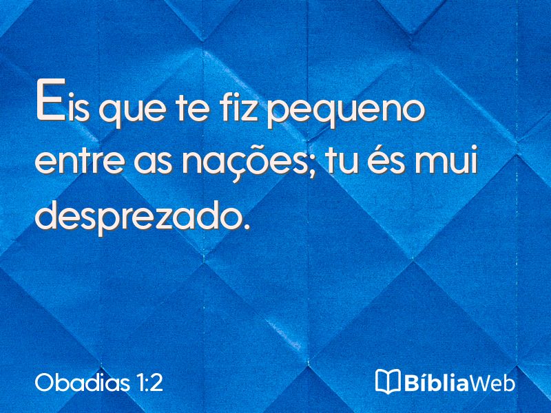 Obadias 1:2 em imagem para compartilhar