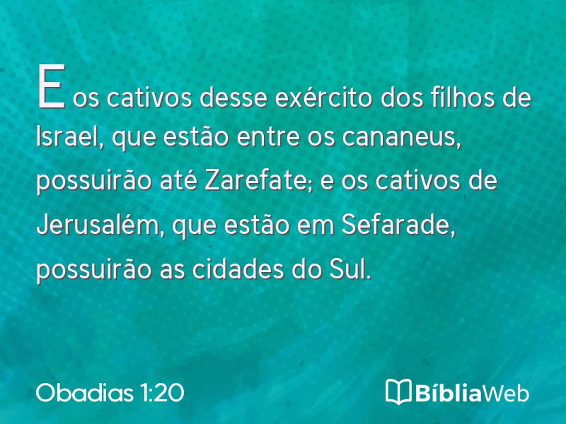 Obadias 1:20 em imagem para compartilhar