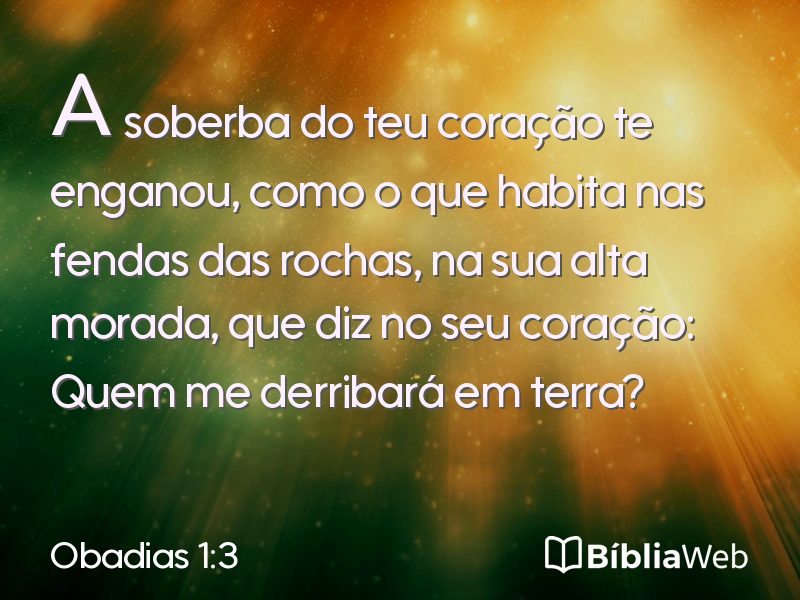 Obadias 1:3 em imagem para compartilhar