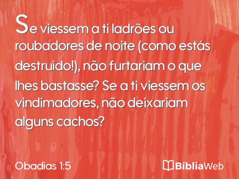Obadias 1:5 em imagem para compartilhar