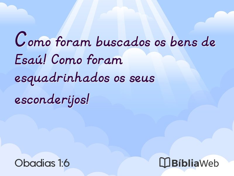 Obadias 1:6 em imagem para compartilhar