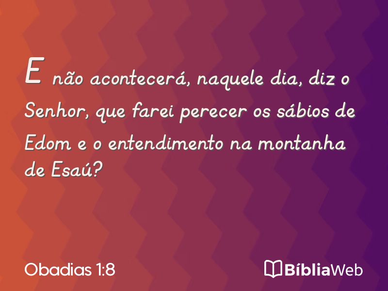 Obadias 1:8 em imagem para compartilhar