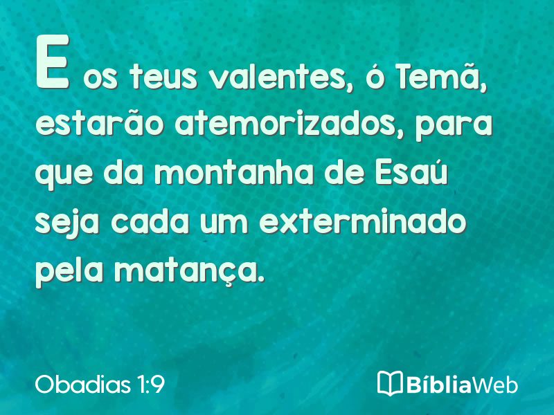 Obadias 1:9 em imagem para compartilhar