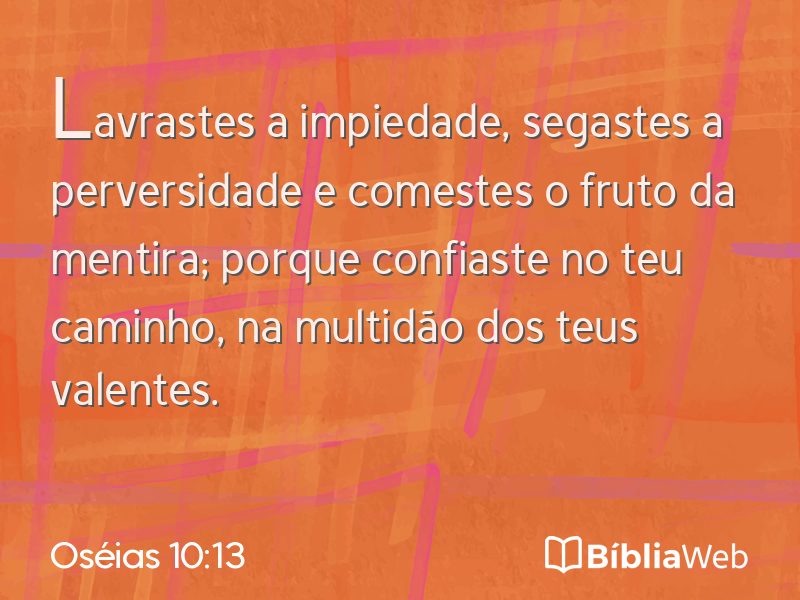 Oséias 10:13 em imagem para compartilhar