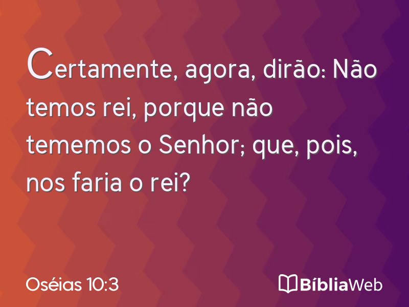 Oséias 10:3 em imagem para compartilhar