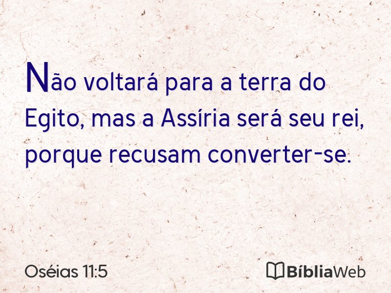 Oséias 11:5 em imagem para compartilhar