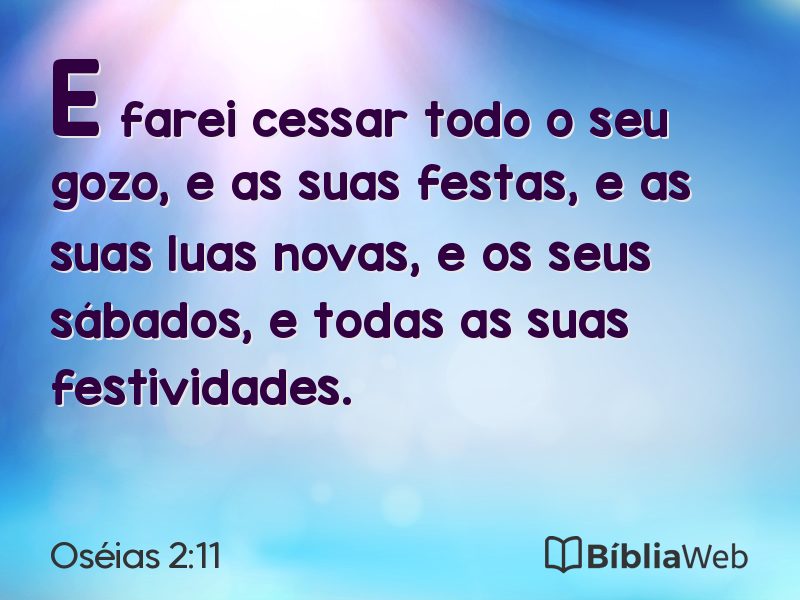 Oséias 2:11 em imagem para compartilhar