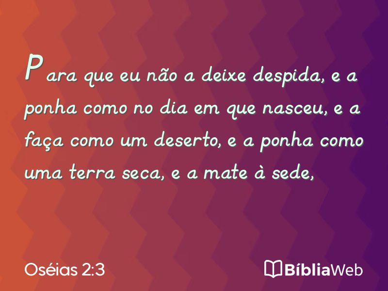 Oséias 2:3 em imagem para compartilhar