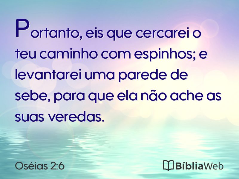 Oséias 2:6 em imagem para compartilhar
