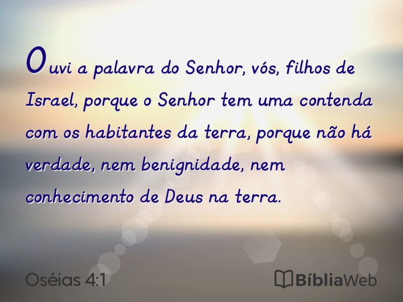 Oséias 4:1 em imagem para compartilhar
