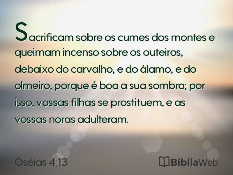 Oséias 4:13 em imagem para compartilhar