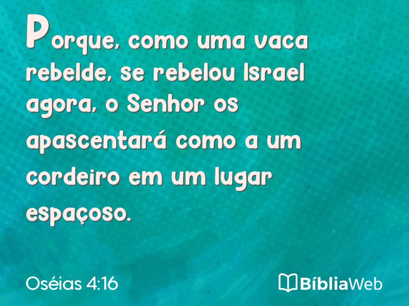 Oséias 4:16 em imagem para compartilhar
