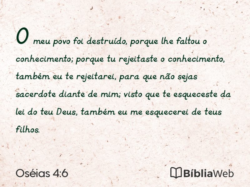 Oséias 4:6 em imagem para compartilhar