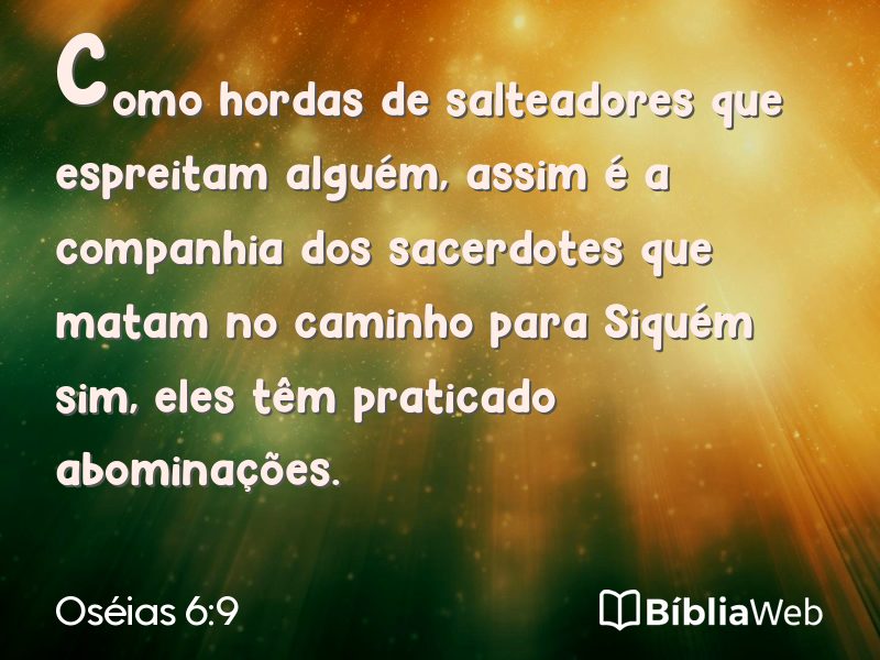 Oséias 6:9 em imagem para compartilhar