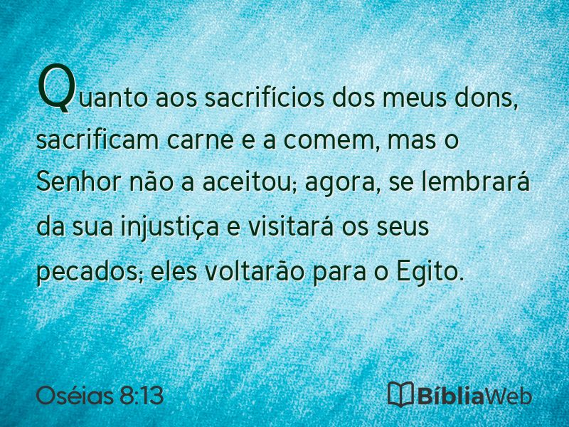Oséias 8:13 em imagem para compartilhar