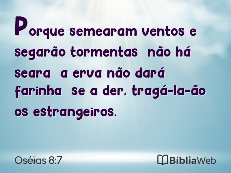 Oséias 8:7 em imagem para compartilhar