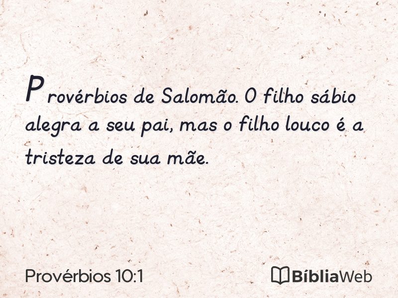 Provérbios 10:1 em imagem para compartilhar