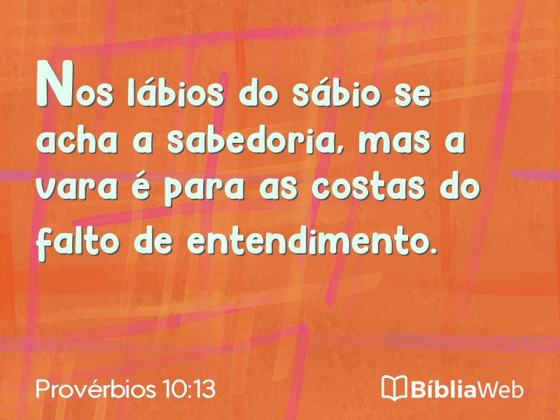 Provérbios 10:13 em imagem para compartilhar