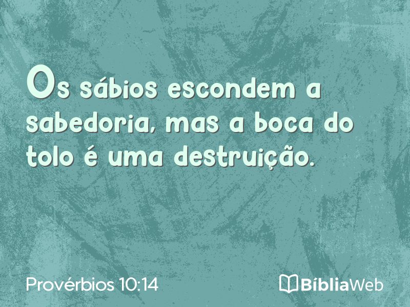 Provérbios 10:14 em imagem para compartilhar