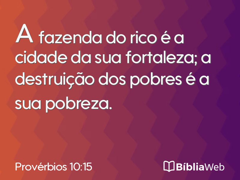 Provérbios 10:15 em imagem para compartilhar