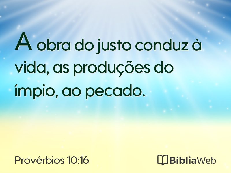 Provérbios 10:16 em imagem para compartilhar