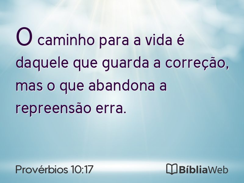 Provérbios 10:17 em imagem para compartilhar