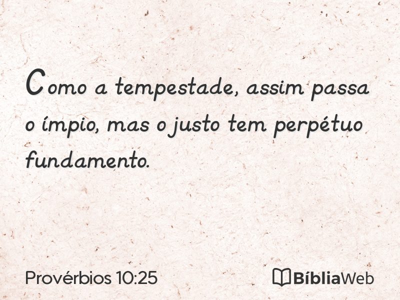 Provérbios 10:25 em imagem para compartilhar