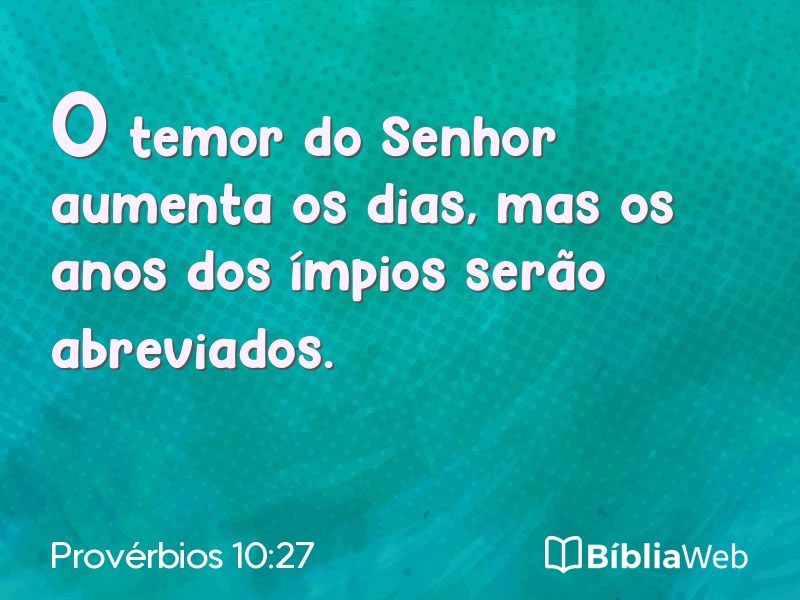 Provérbios 10:27 em imagem para compartilhar