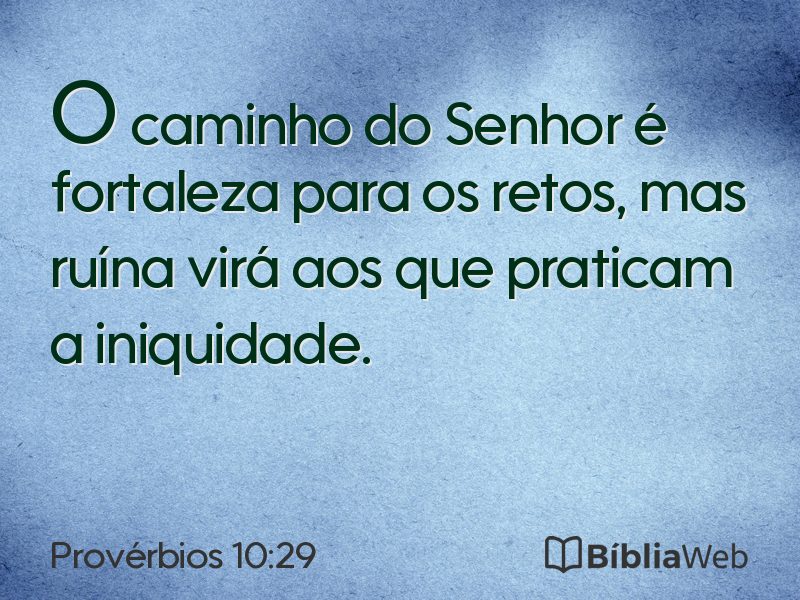 Provérbios 10:29 em imagem para compartilhar