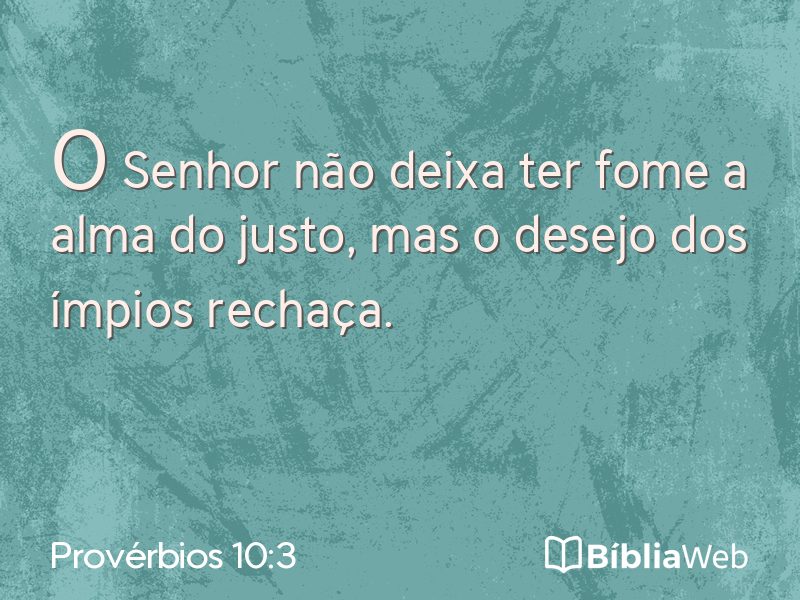 Provérbios 10:3 em imagem para compartilhar