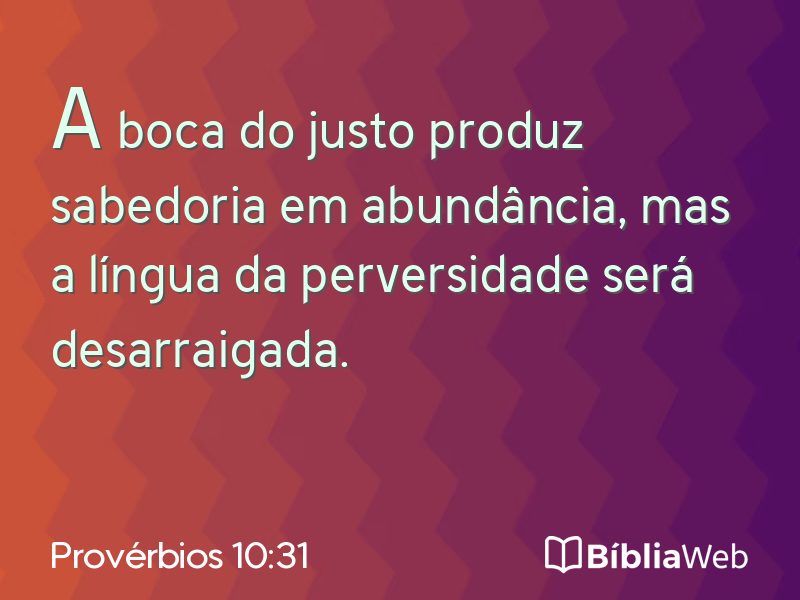 Provérbios 10:31 em imagem para compartilhar