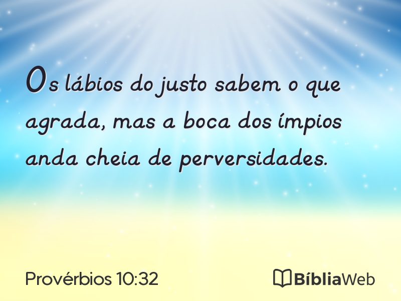 Provérbios 10:32 em imagem para compartilhar