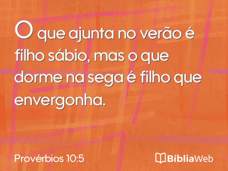 Provérbios 10:5 em imagem para compartilhar