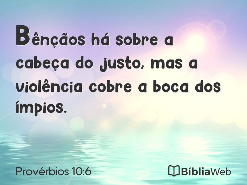 Provérbios 10:6 em imagem para compartilhar