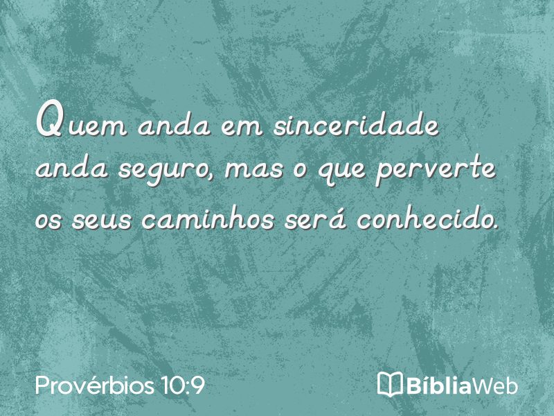 Provérbios 10:9 em imagem para compartilhar