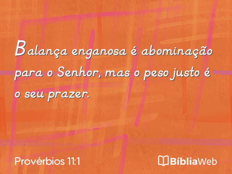 Provérbios 11:1 em imagem para compartilhar