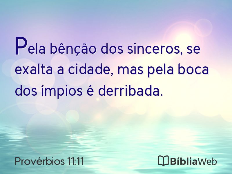 Provérbios 11:11 em imagem para compartilhar