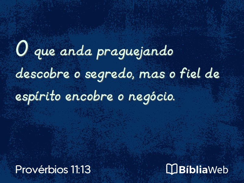 Provérbios 11:13 em imagem para compartilhar