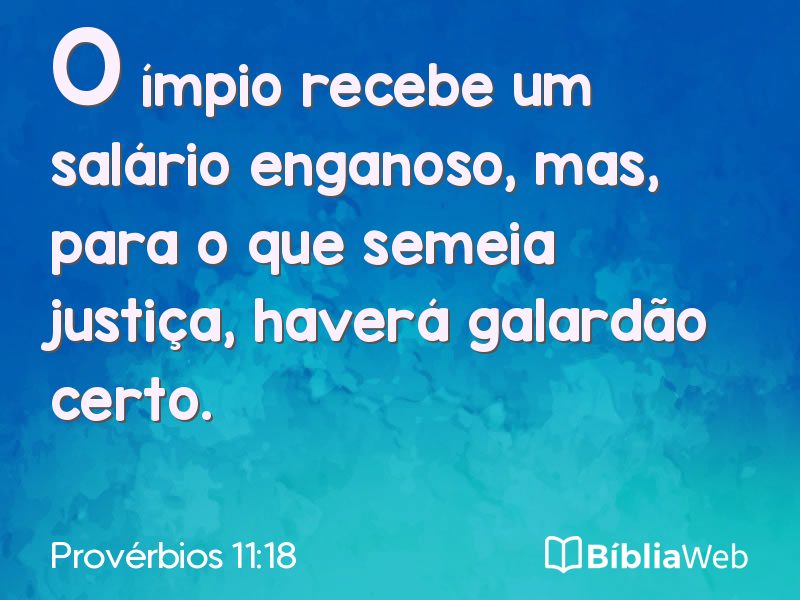 Provérbios 11:18 em imagem para compartilhar