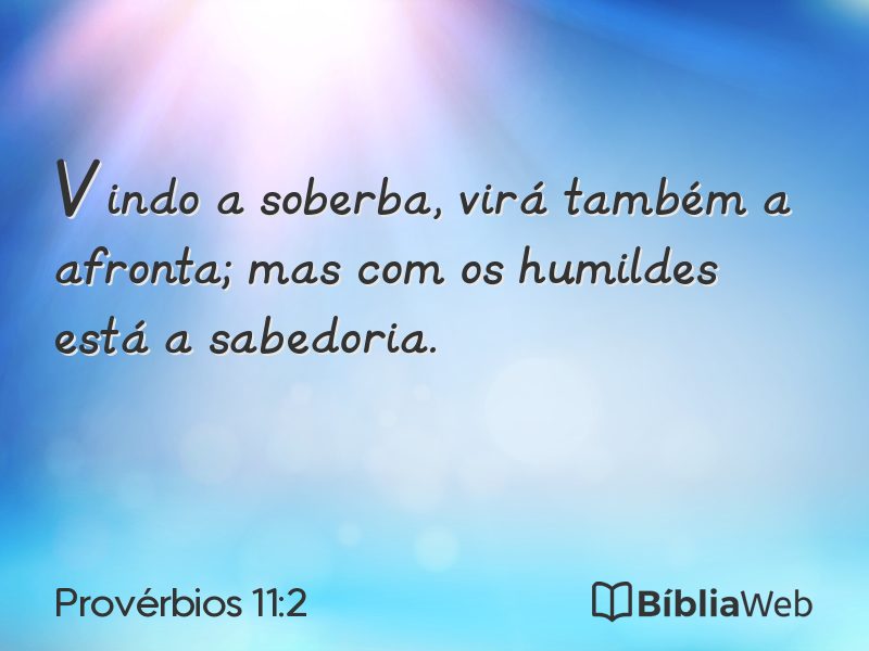 Provérbios 11:2 em imagem para compartilhar