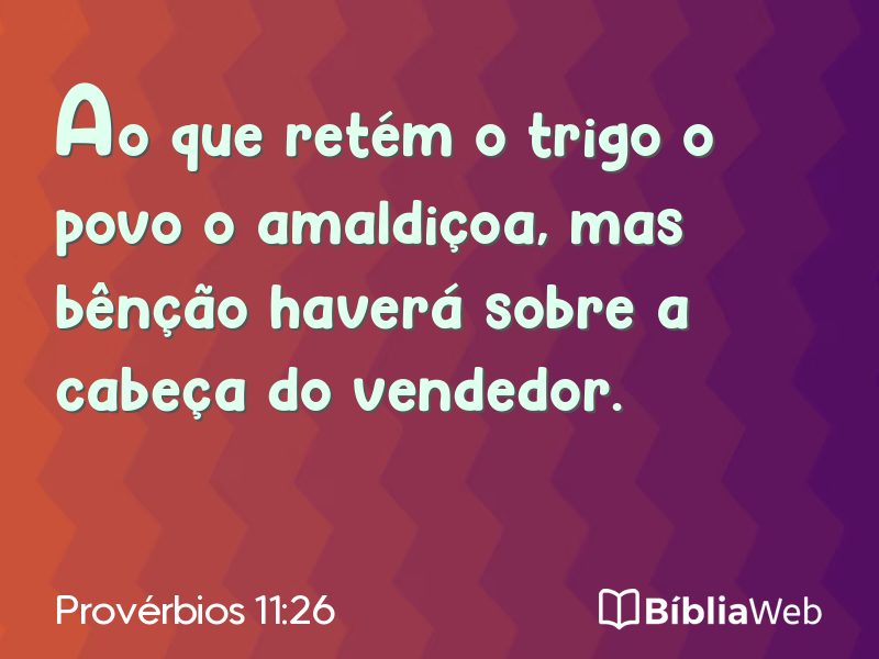 Provérbios 11:26 em imagem para compartilhar
