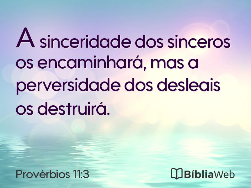 Provérbios 11:3 em imagem para compartilhar