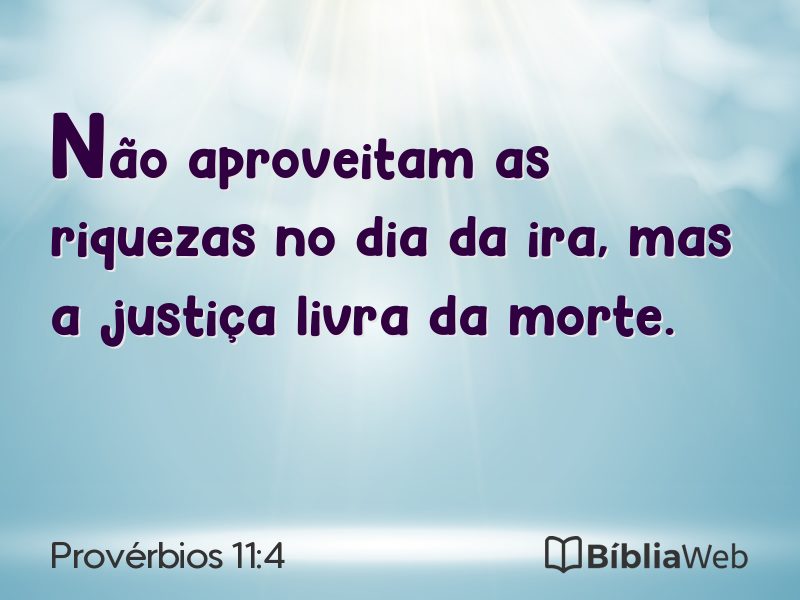 Provérbios 11:4 em imagem para compartilhar