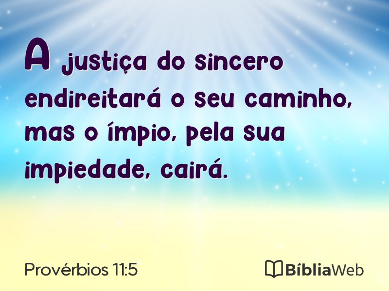 Provérbios 11:5 em imagem para compartilhar