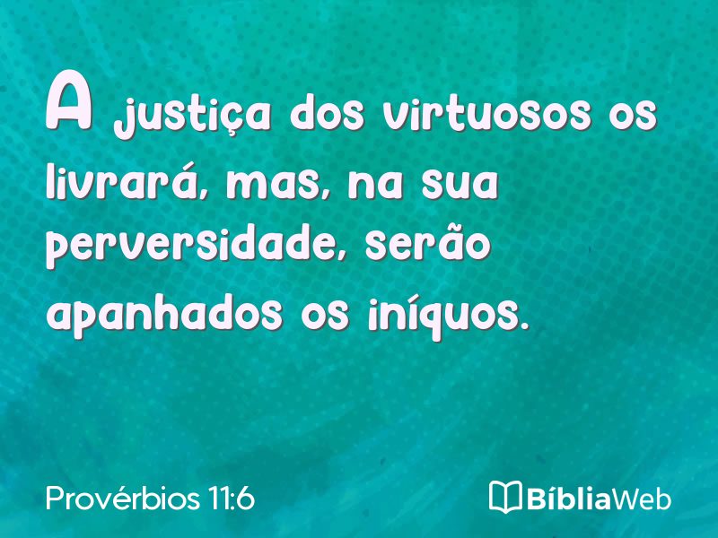 Provérbios 11:6 em imagem para compartilhar