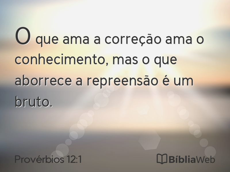Provérbios 12:1 em imagem para compartilhar