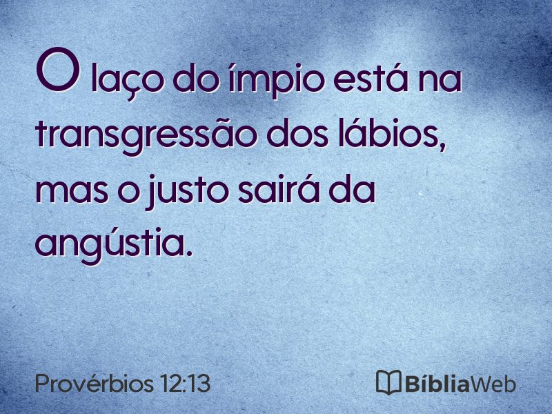 Provérbios 12:13 em imagem para compartilhar