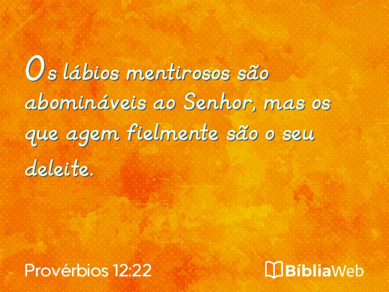 Provérbios 12:22 em imagem para compartilhar